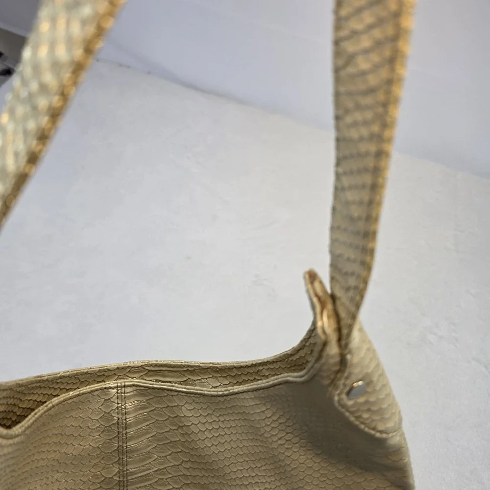 Devi Kroell for Target Gold Snake Embossed Hobo Shoulder Bag Faux Leather Purse